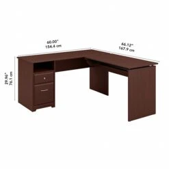 Bush Furniture Cabot 36"-42"H 3 Position L Shaped Sit To Stand Desk, Harvest Cherry (CAB043HVC) -Office Supplies Shop sp85005922 sc7