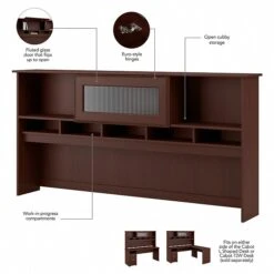 Bush Furniture Cabot 36"-42"H 3 Position L Shaped Sit To Stand Desk With Hutch, Harvest Cherry (CAB052HVC) 10 Bush Furniture Cabot 36"-42"H 3 Position L Shaped Sit To Stand Desk With Hutch, Harvest Cherry (CAB052HVC) -Office Supplies Shop sp85006066 sc7