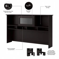 Bush Furniture Cabot 36"-42"H 3 Position L Shaped Sit To Stand Desk With Hutch, Espresso Oak (CAB045EPO) -Office Supplies Shop sp85006105 sc7