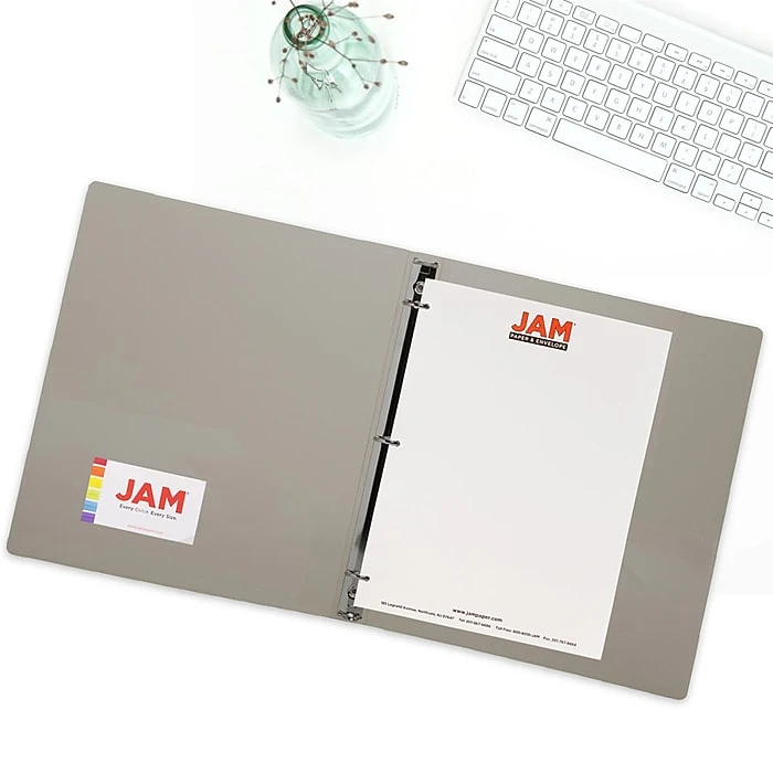 JAM Paper Designders 3/4" 3-Ring Flexible Poly Binder, Smoke Glass Twill (750T1SM) 5 JAM Paper Designders 3/4" 3-Ring Flexible Poly Binder, Smoke Glass Twill (750T1SM) - Image 5