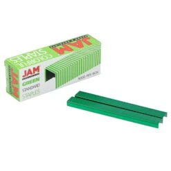 JAM Paper Colorful Staples, 1/4" Leg Length, Green, 5000/Box (335GRZ) -Office Supplies Shop sp92366688 sc7 1