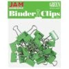 JAM Paper Colored Small Binder Clips, 3/8" Capacity, Green, 25/Pack (334BCGR)