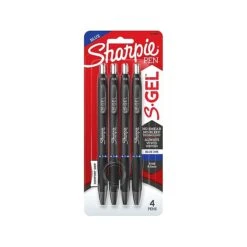 Sharpie S-Gel Retractable Gel Pen, Fine Point, Blue Ink, 4/Pack (2116200)