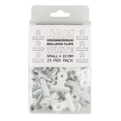 JAM Paper Bulldog Clip, White, 25/Pack (521312118)