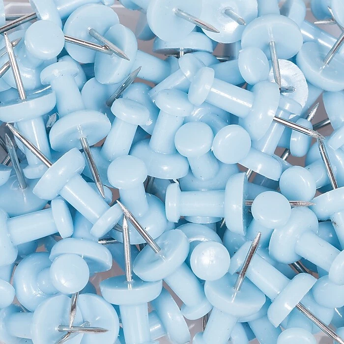 JAM Paper Pushpins, Baby Blue, 100/Pack (222419047) 5 JAM Paper Pushpins, Baby Blue, 100/Pack (222419047) - Image 5